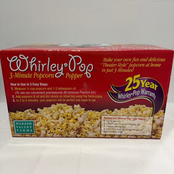 New in sealed box, Original Whirley Pop 3 Minute Stovetop Popcorn Popper - Picture 4 of 4